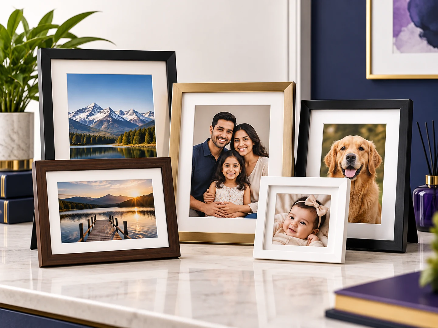 Premium family and landscape photo framing example